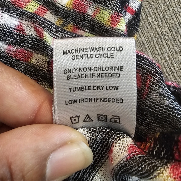 John Mark Black White Striped Abstract Casual Colorful Top Tunic Size Large - Picture 6 of 7